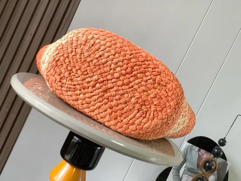 Loewe Orange Beige Straw Tote Bag - Image 4