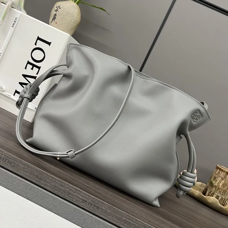 Loewe Gray Leather Shoulder Bag