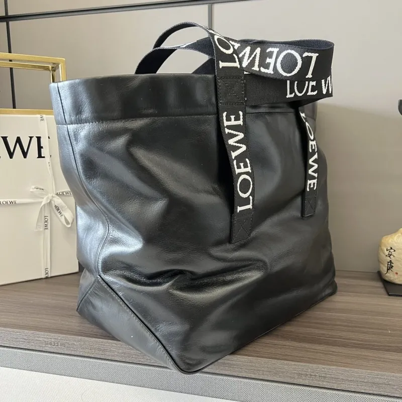 LOEWE Black Leather Tote Bag 145 - Image 3