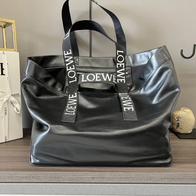 LOEWE Black Leather Tote Bag 145 - Image 7
