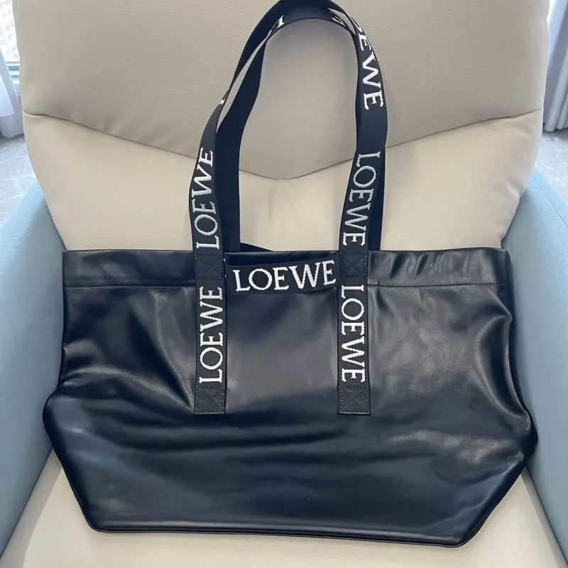 LOEWE Black Leather Tote Bag 145 - Image 9