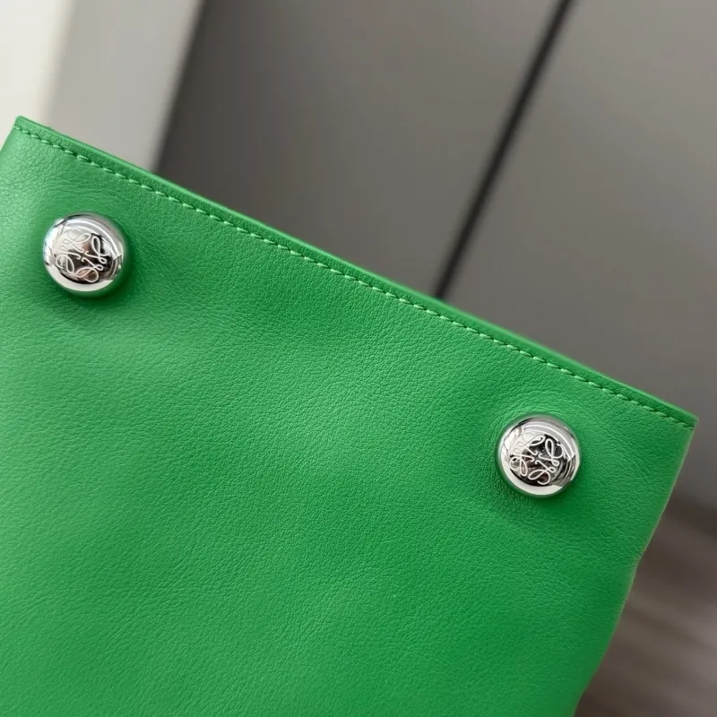 LOEWE Green Leather Bucket Bag - Image 7