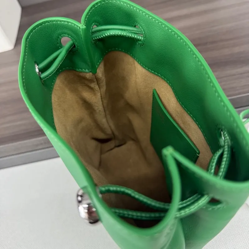 LOEWE Green Leather Bucket Bag - Image 8
