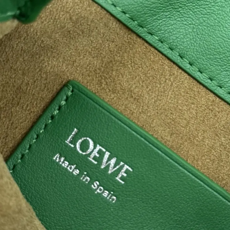 LOEWE Green Leather Bucket Bag - Image 9