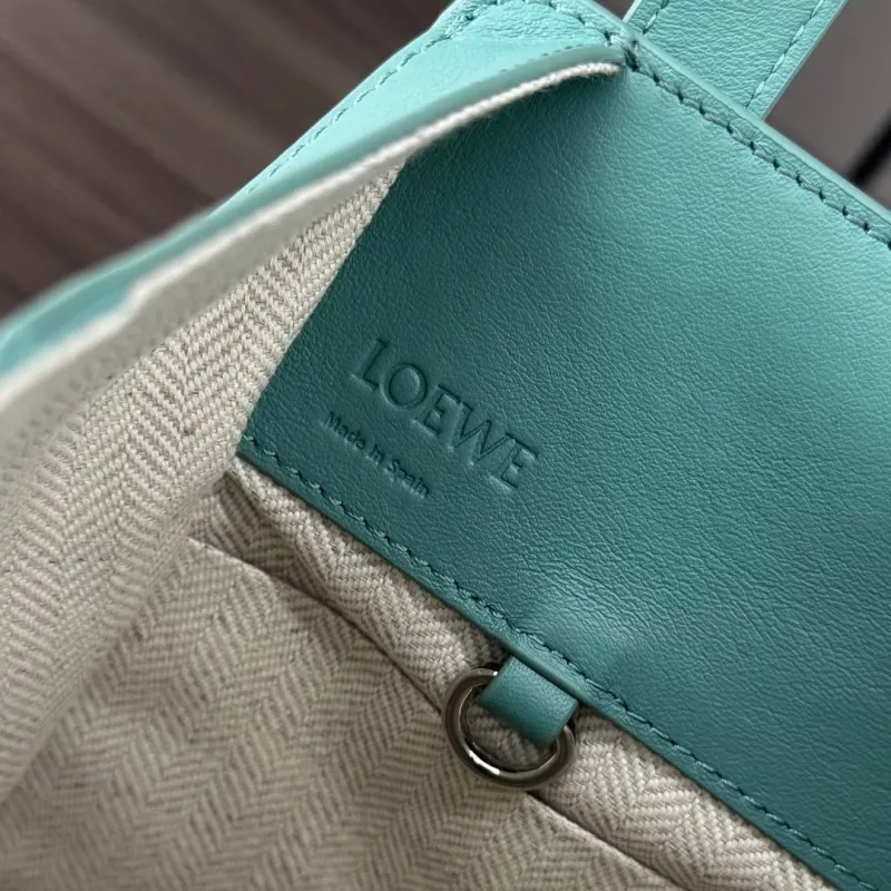 LOEWE Turquoise Leather Crossbody Shopping Bag - Image 9