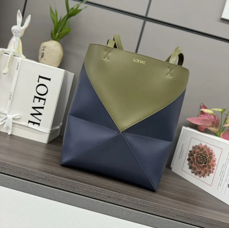 LOEWE Olive Navy Tote Bag 148