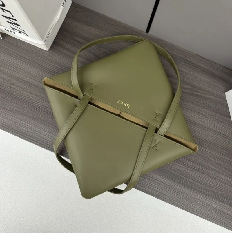 LOEWE Olive Navy Tote Bag 148 - Image 7