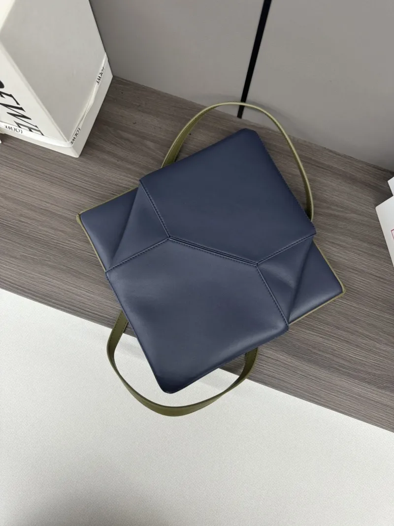 LOEWE Olive Navy Tote Bag 148 - Image 8