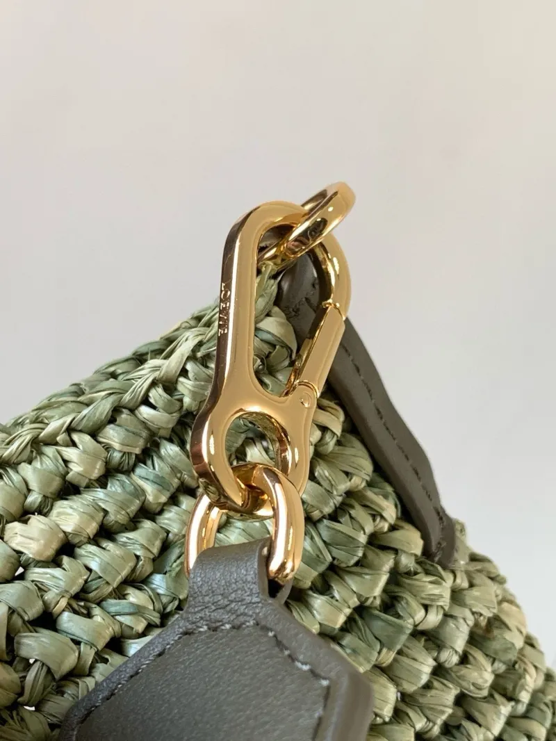 LOEWE Green Raffia Tote Bag - Image 7