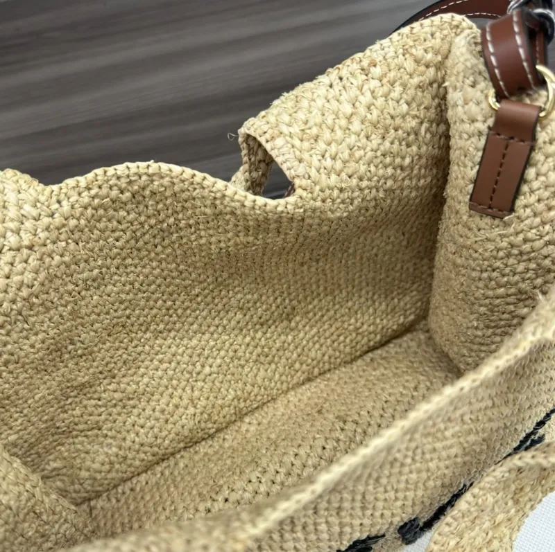 LOEWE Raffia Crossbody Tote Bag Beige SKU 156 - Image 8