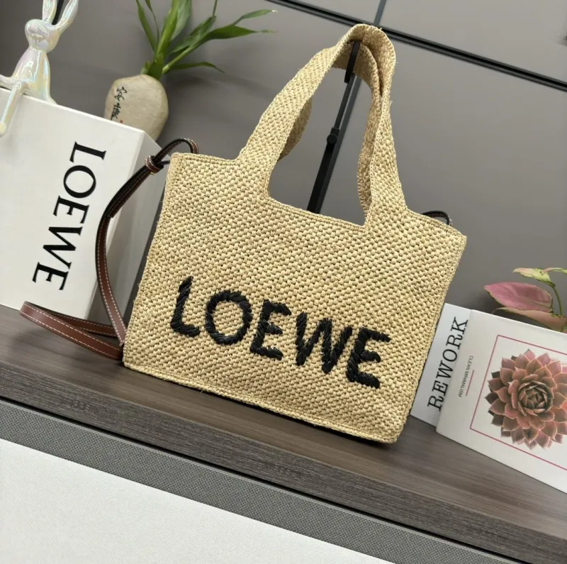 Alternative view of LOEWE Beige Woven Straw Tote Bag