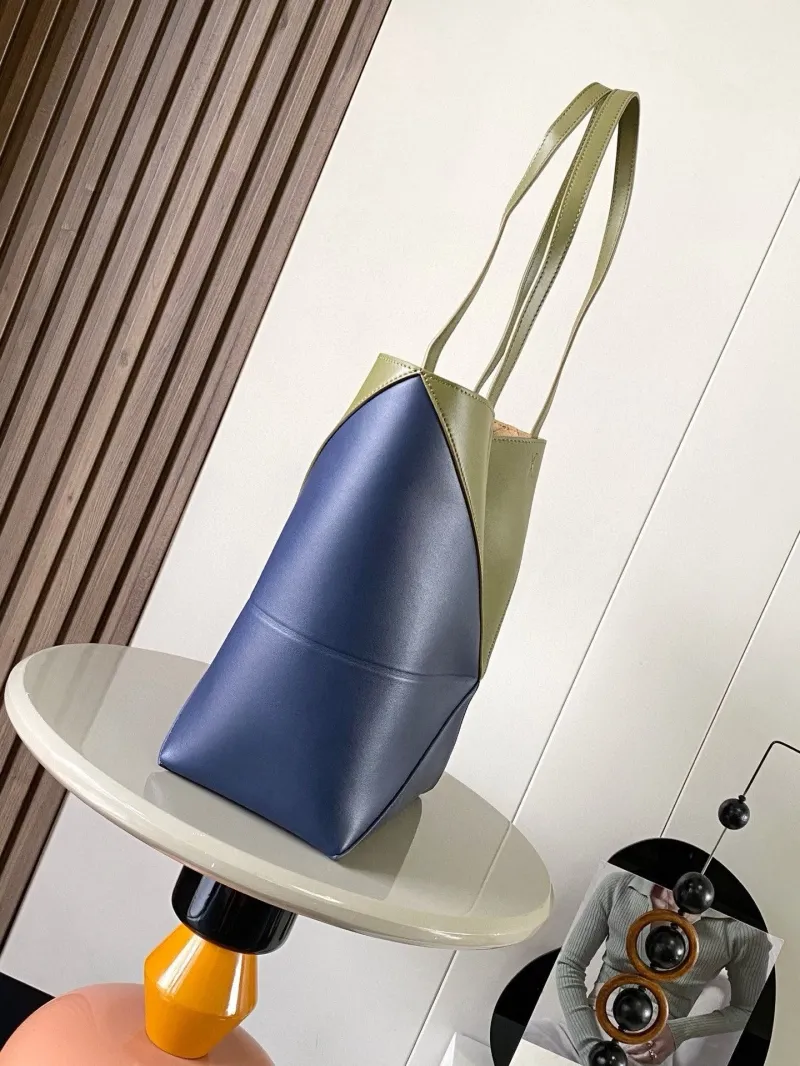 Alternative view of LOEWE Navy Olive Tote Bag