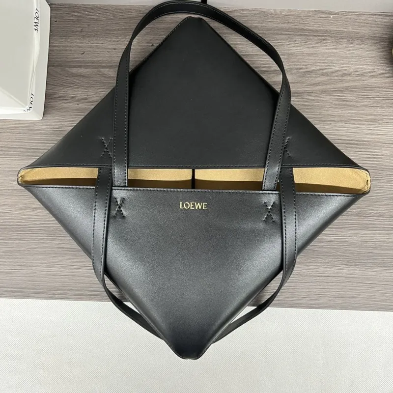 LOEWE Black Leather Tote Bag - Image 7