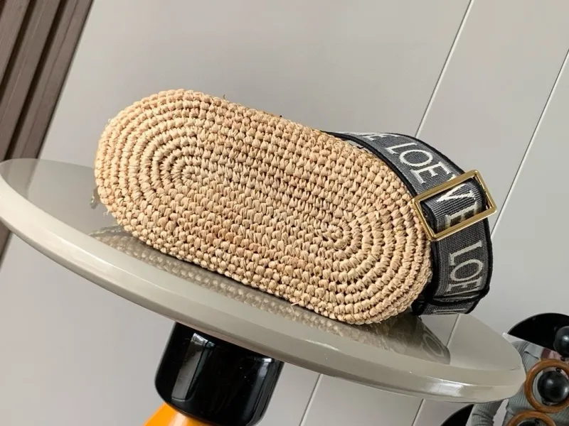 LOEWE Multicolor Striped Raffia Tote Bag - Image 4