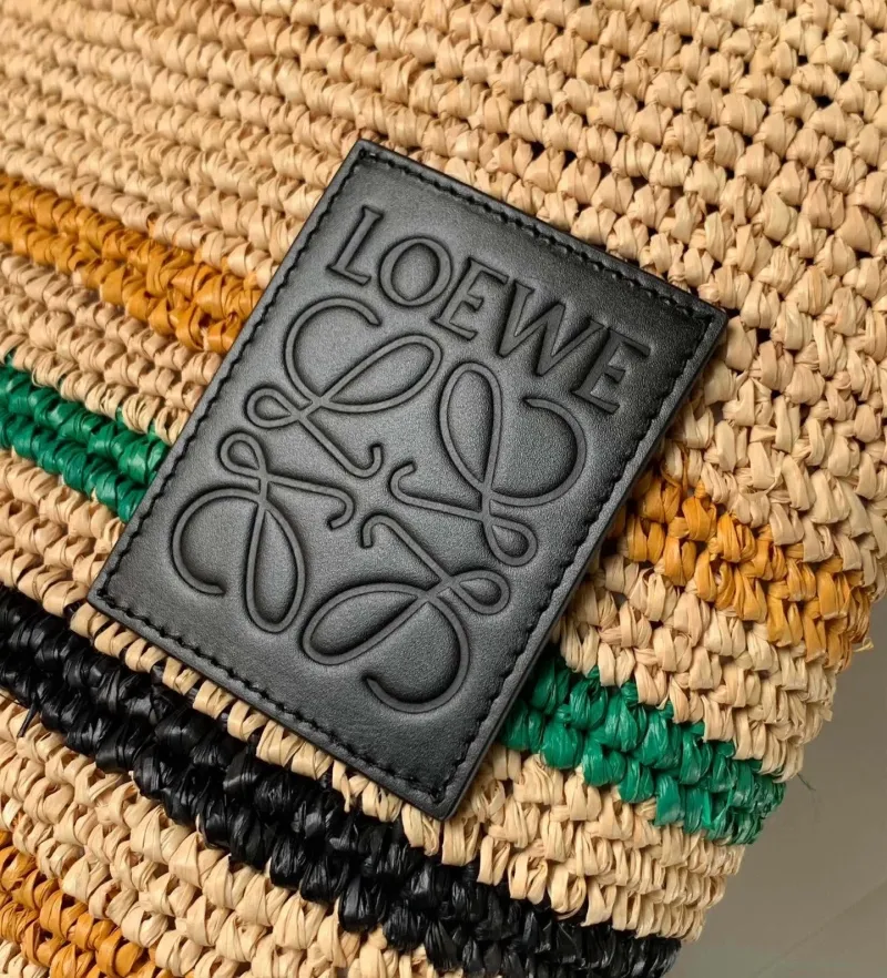 LOEWE Multicolor Striped Raffia Tote Bag - Image 5