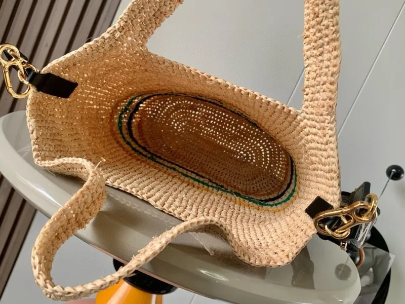 LOEWE Multicolor Striped Raffia Tote Bag - Image 8