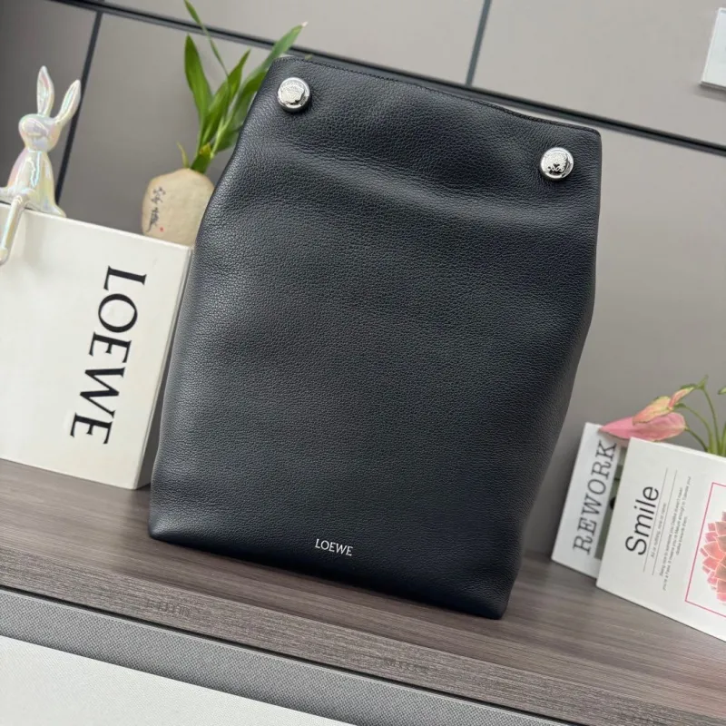 LOEWE Black Leather Bucket Bag