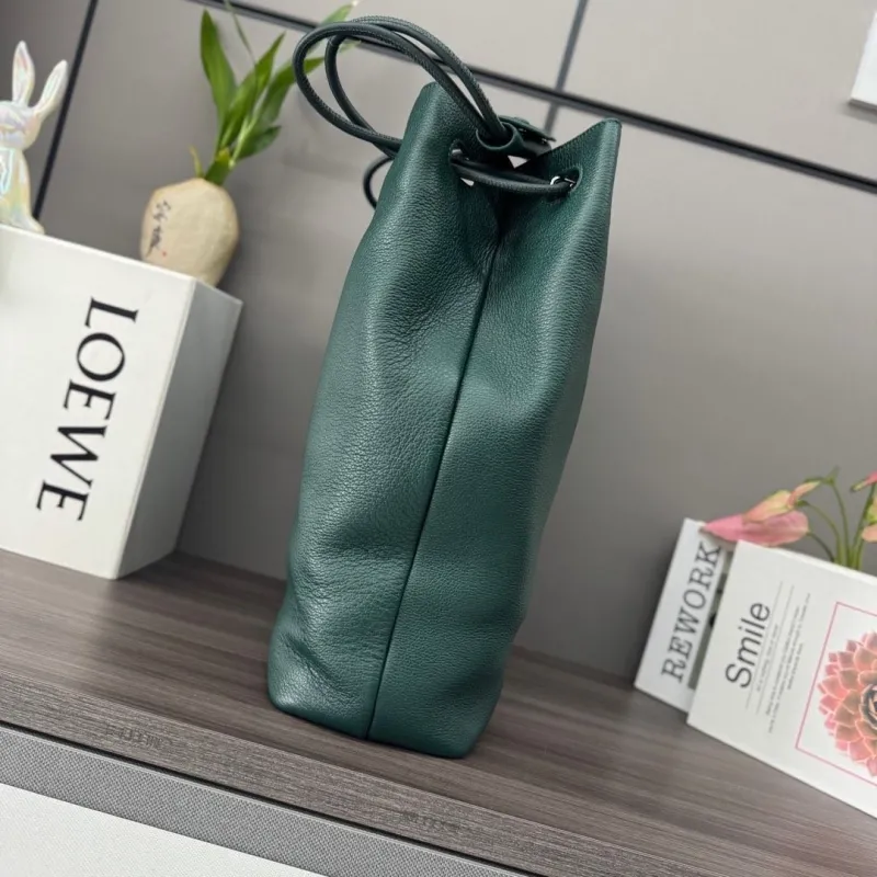 Alternative view of LOEWE Dark Green Leather Bucket Bag