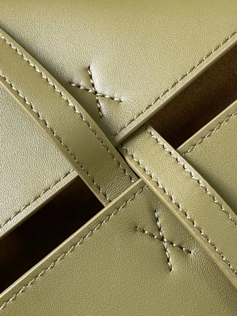 LOEWE Navy Olive Leather Tote Bag - Image 7