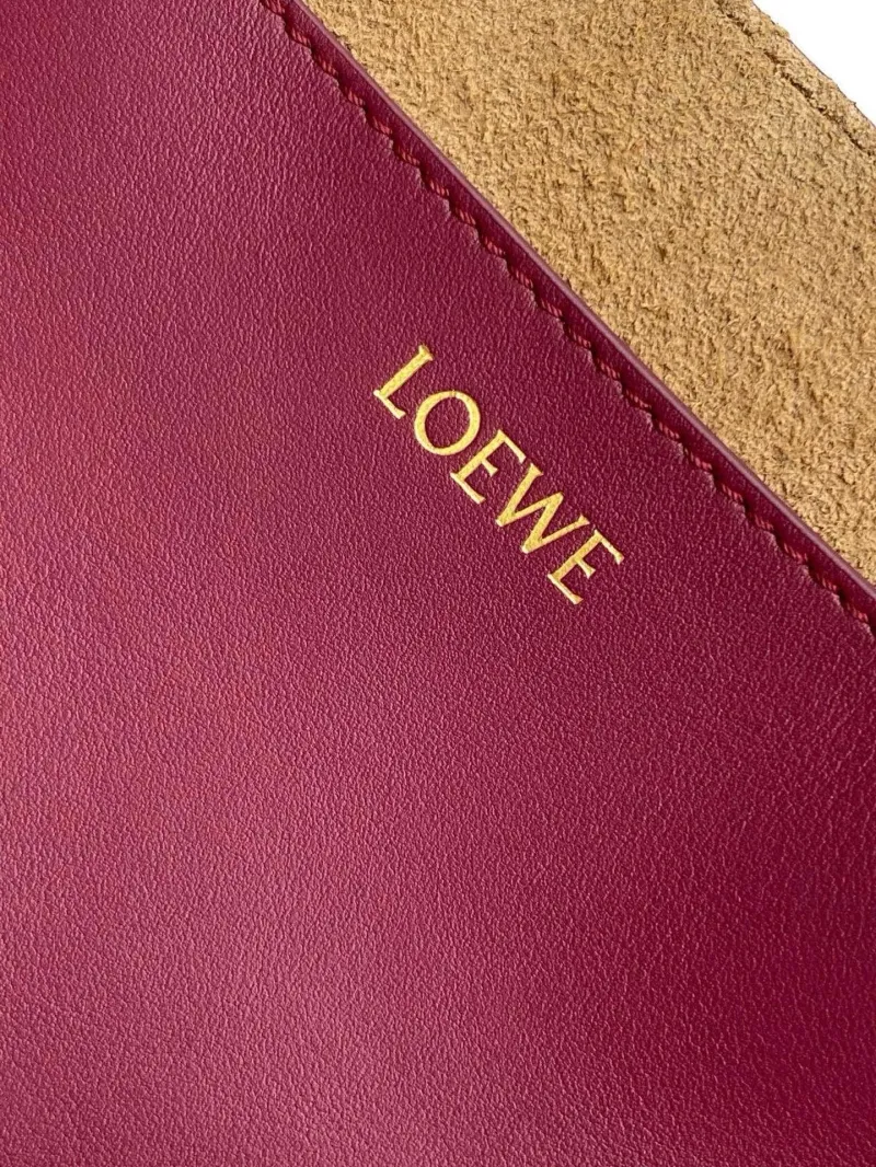 LOEWE Pink and Burgundy Leather Tote Bag - Image 6