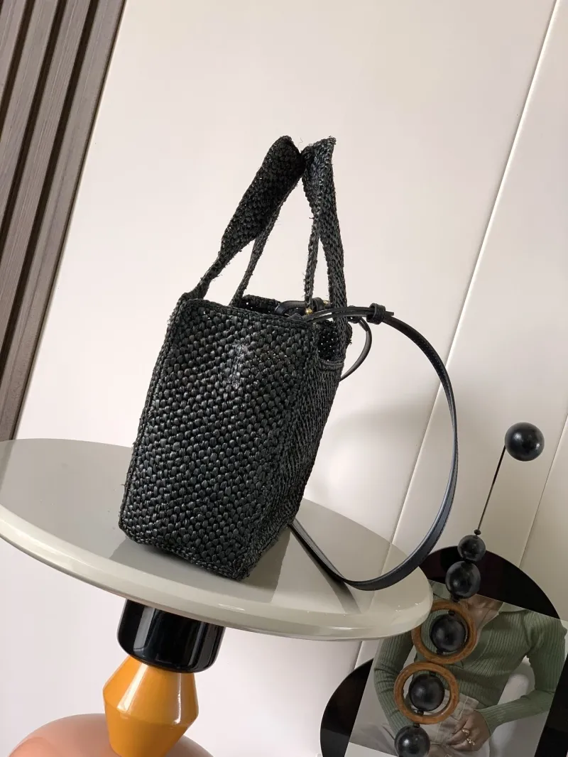 Alternative view of LOEWE Black Raffia Tote Bag
