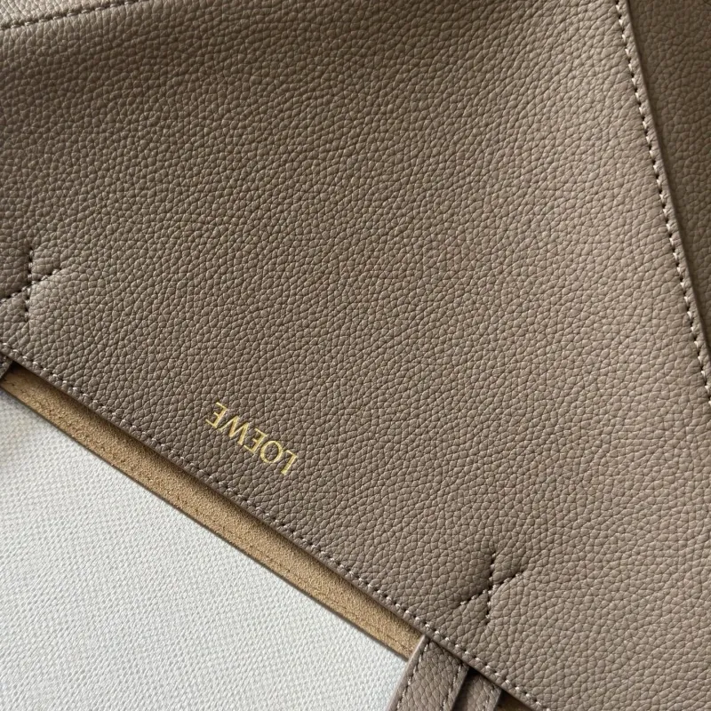 LOEWE Taupe Leather Shopping Bag 204 - Image 6