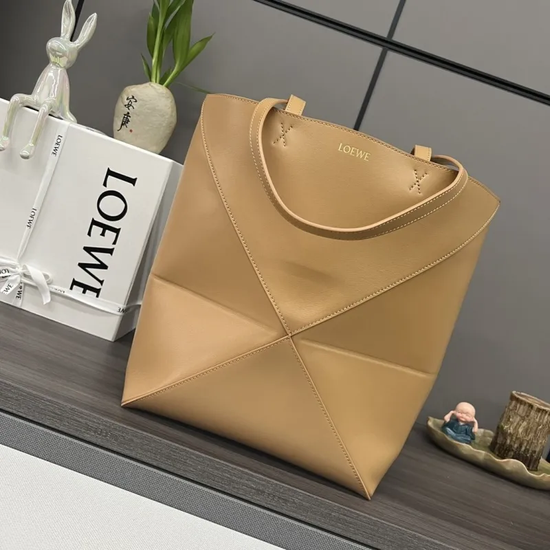LOEWE Tan Leather Shopping Tote Bag 206