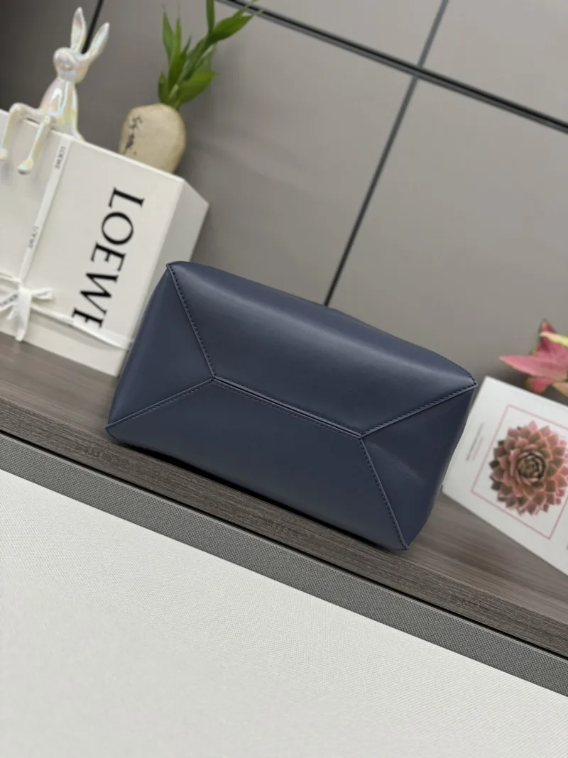 LOEWE Olive Navy Tote Shopping Bag 214 - Image 4