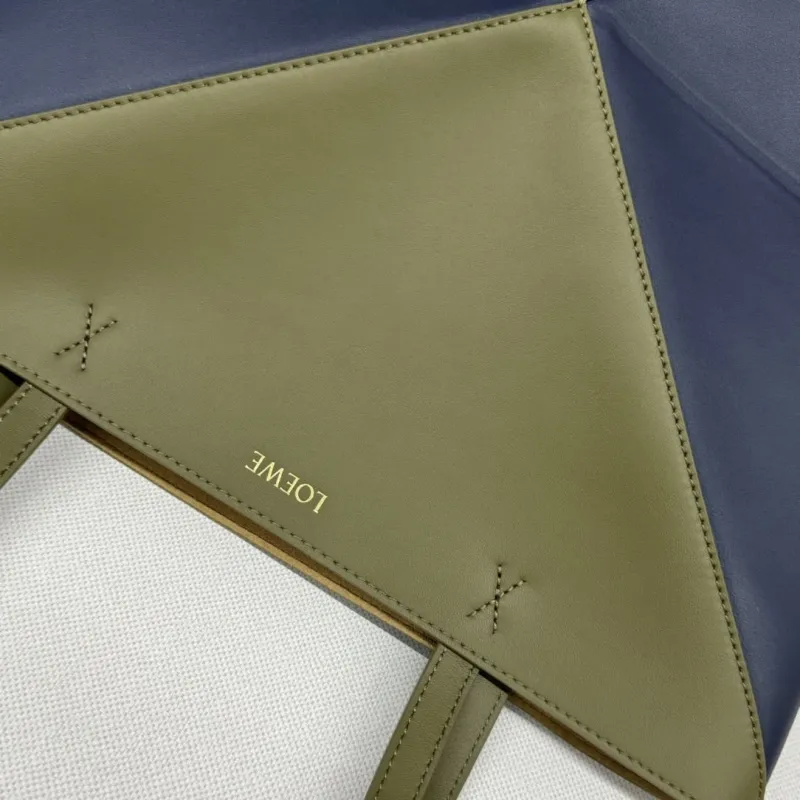 LOEWE Olive Navy Tote Shopping Bag 214 - Image 5