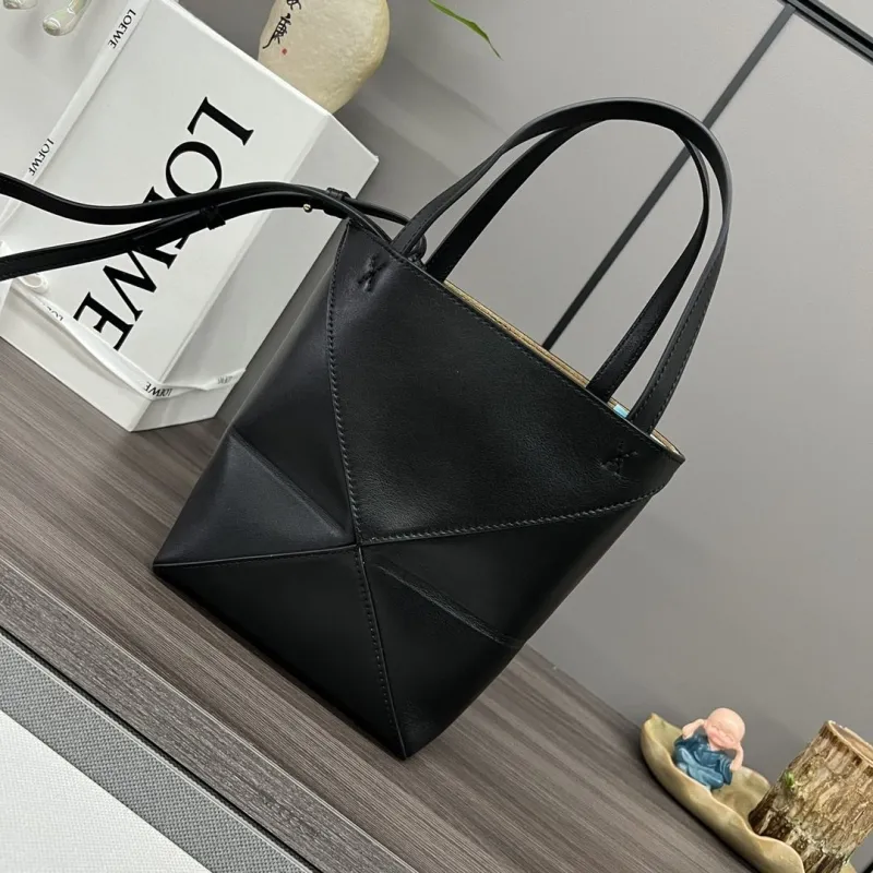 LOEWE Black Leather Tote Bag - Image 3