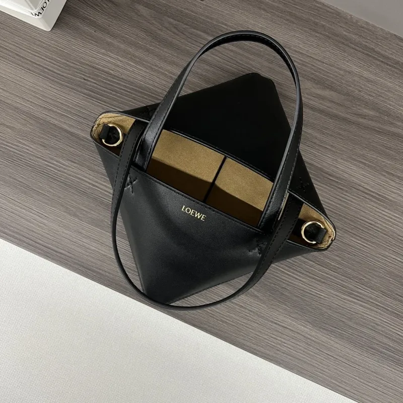 LOEWE Black Leather Tote Bag - Image 6
