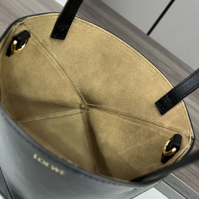 LOEWE Black Leather Tote Bag - Image 8