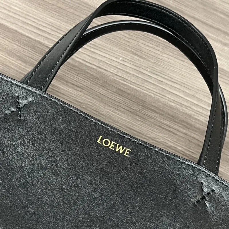 LOEWE Black Leather Tote Bag - Image 9