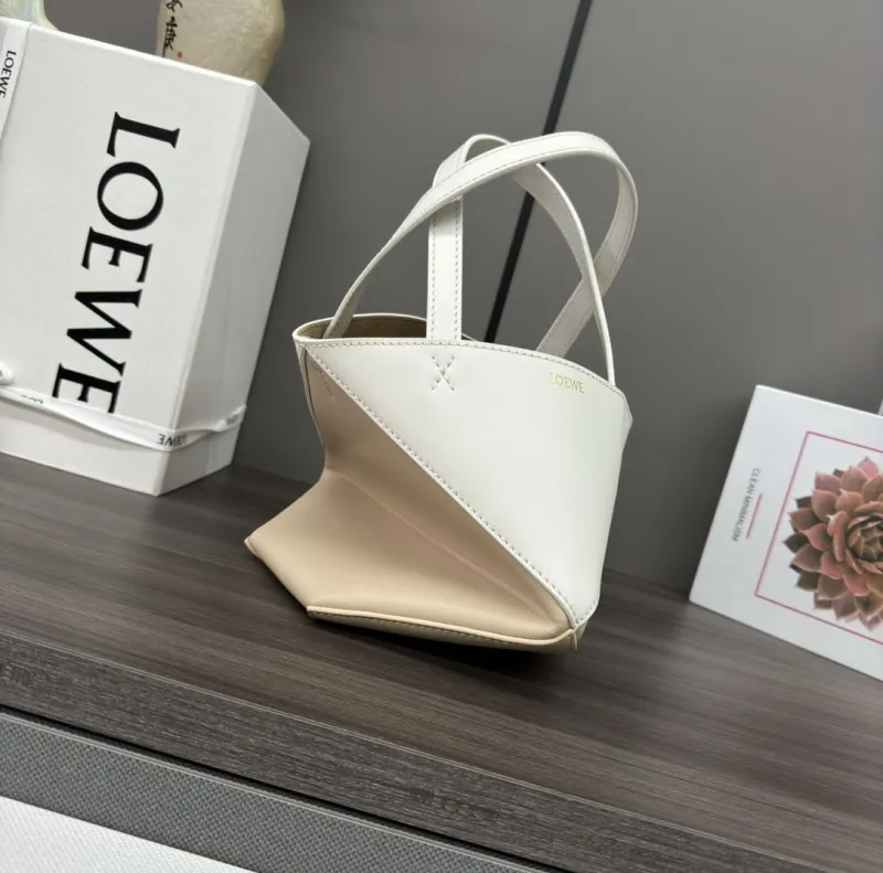 LOEWE White Beige Mini Crossbody Tote Bag - Image 6