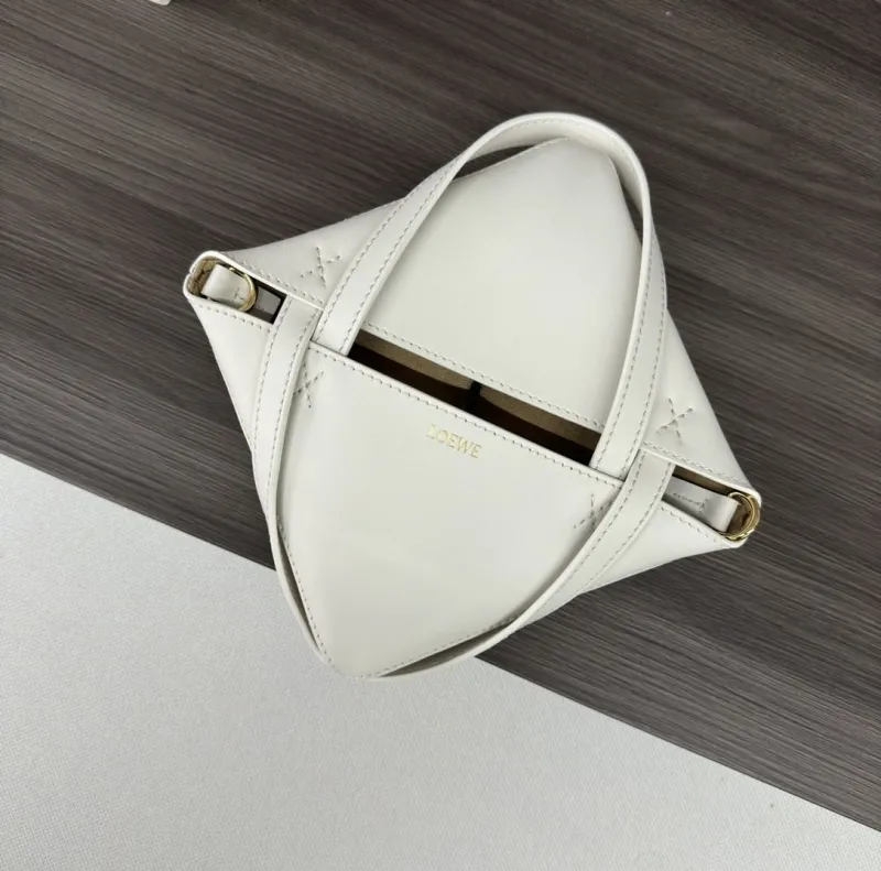 LOEWE White Beige Mini Crossbody Tote Bag - Image 7