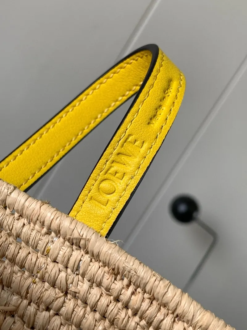 LOEWE Natural Straw Tote Bag with Yellow Accents - Image 8