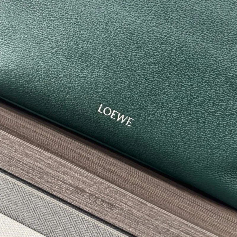 LOEWE Dark Green Leather Bucket Bag - Image 5