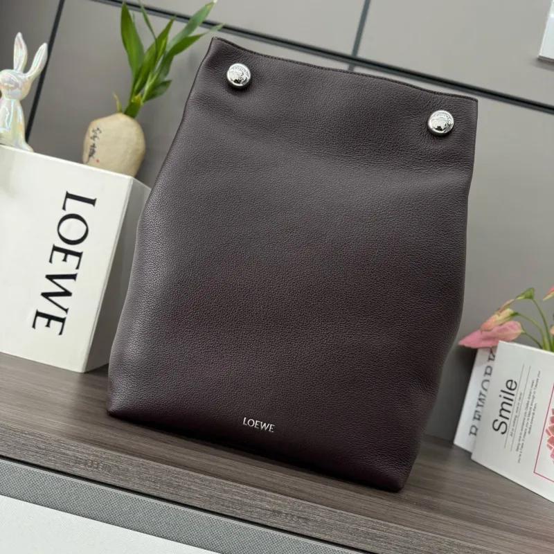 LOEWE Brown Leather Bucket Bag 236
