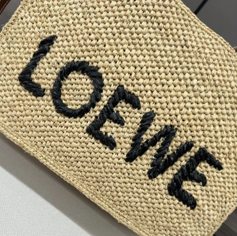 LOEWE Beige Straw Shopping Tote Bag 238 - Image 6