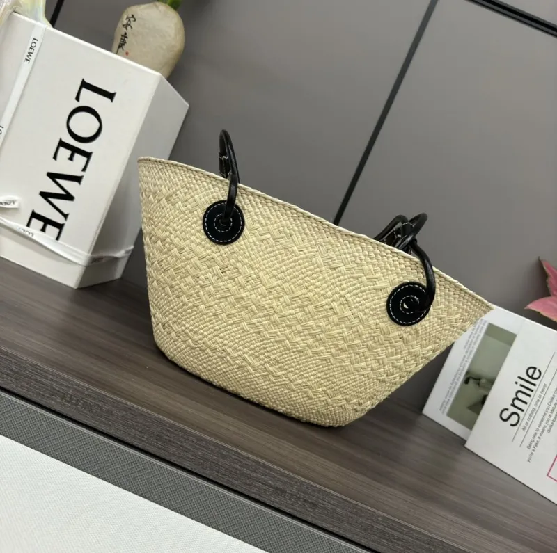 LOEWE Beige Straw Tote Bag 241 - Image 3