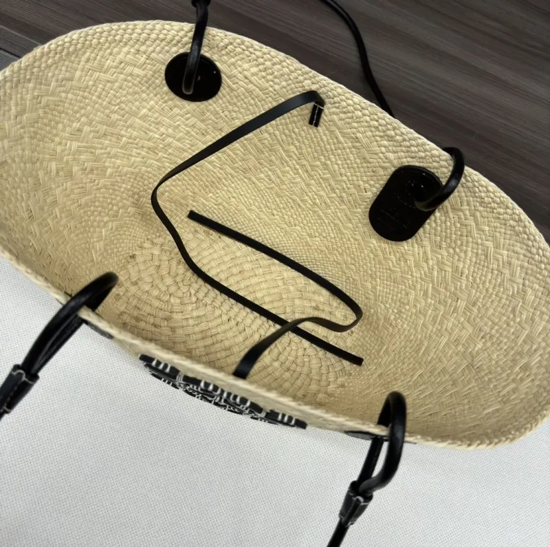 LOEWE Beige Straw Tote Bag 241 - Image 8