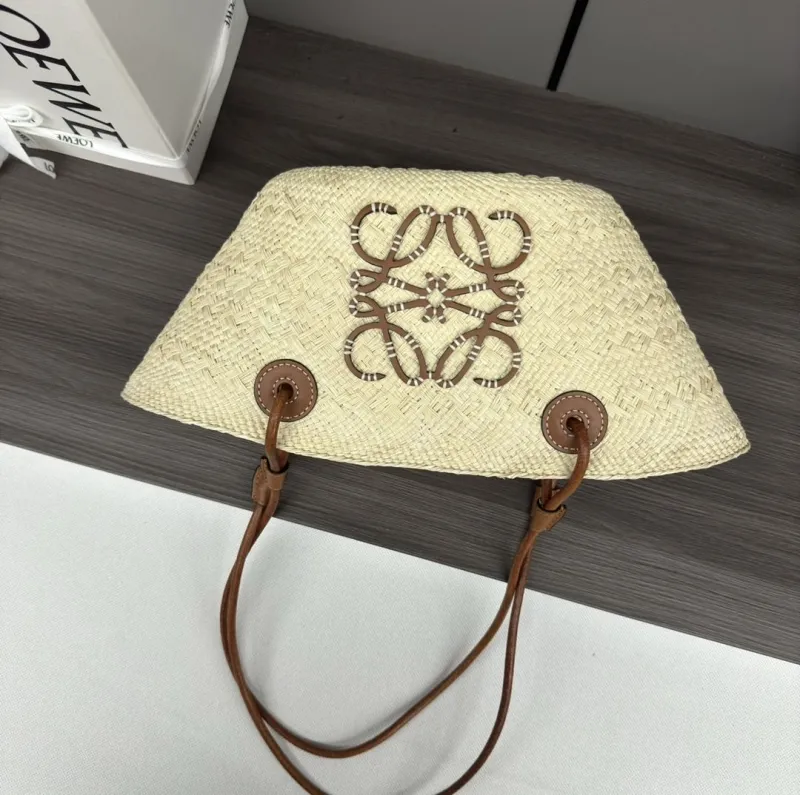 Loewe Beige Straw Tote Bag 242 - Image 5