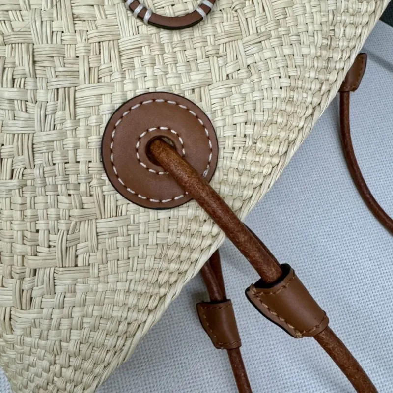 Loewe Beige Straw Tote Bag 242 - Image 7