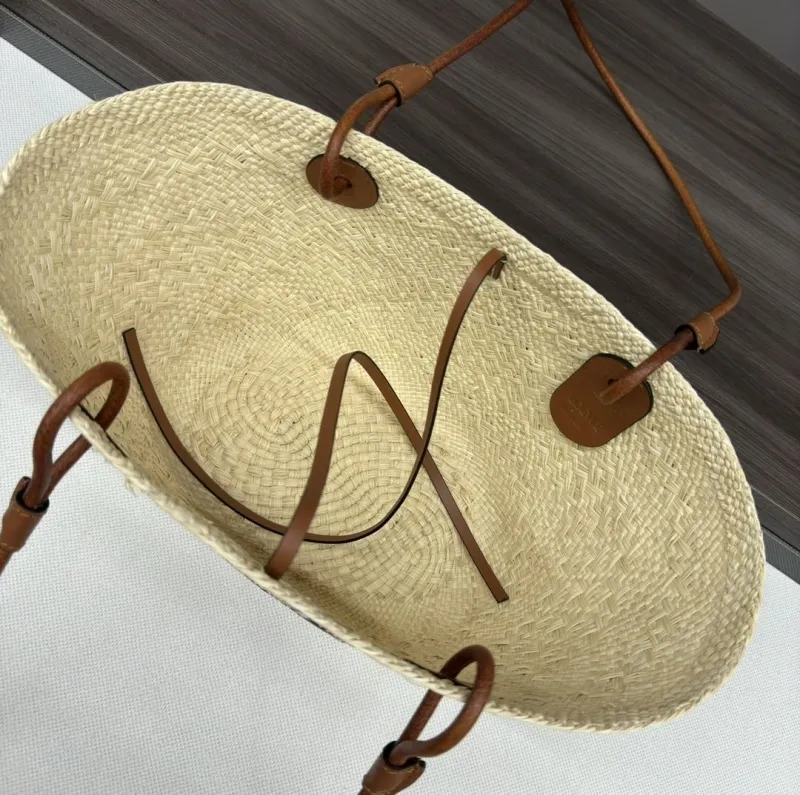 Loewe Beige Straw Tote Bag 242 - Image 8