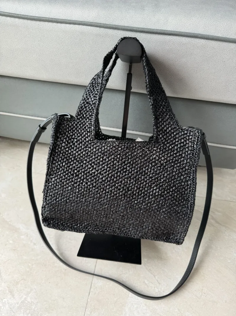Alternative view of Loewe Black Raffia Crossbody Tote Bag SKU 243