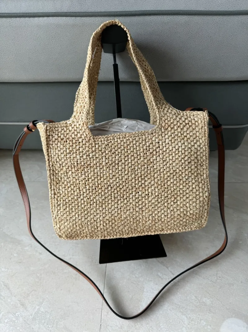 Alternative view of LOEWE Natural Raffia Tote Crossbody Bag