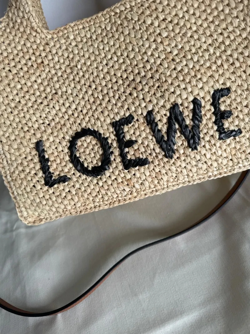 LOEWE Natural Raffia Tote Crossbody Bag - Image 5