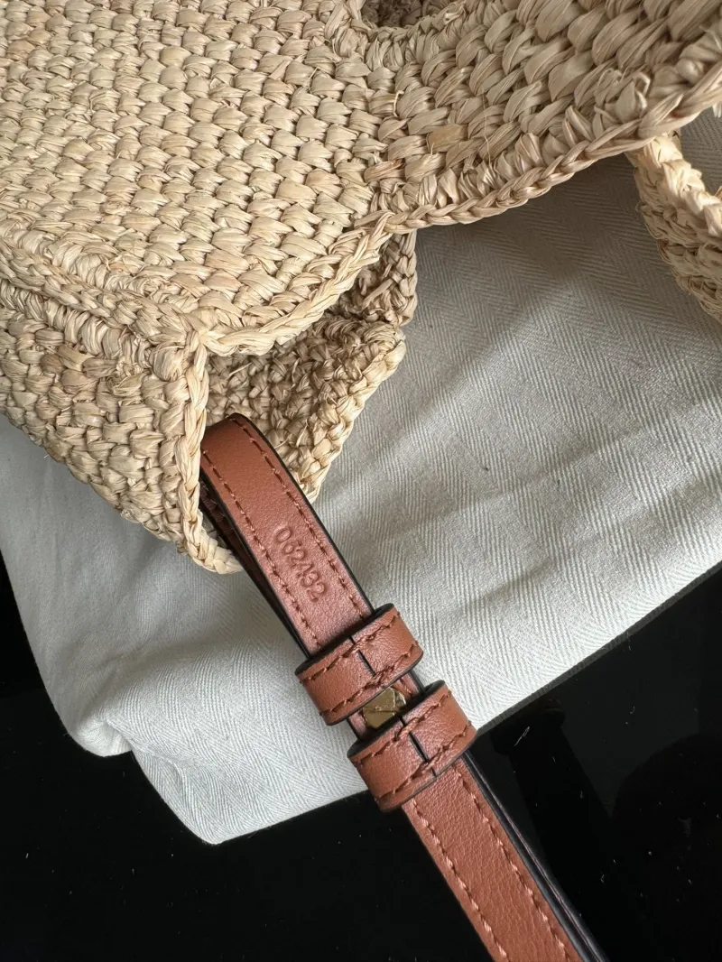 LOEWE Natural Raffia Tote Crossbody Bag - Image 6