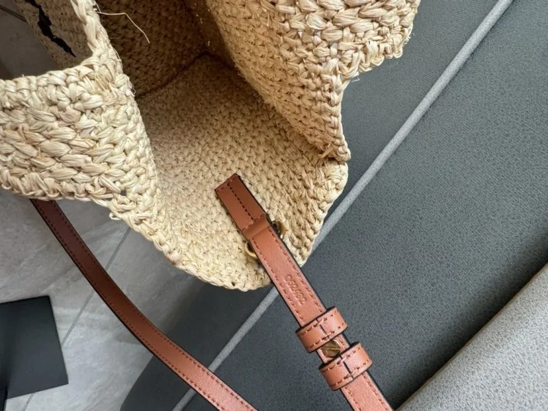 LOEWE Natural Raffia Tote Crossbody Bag - Image 9