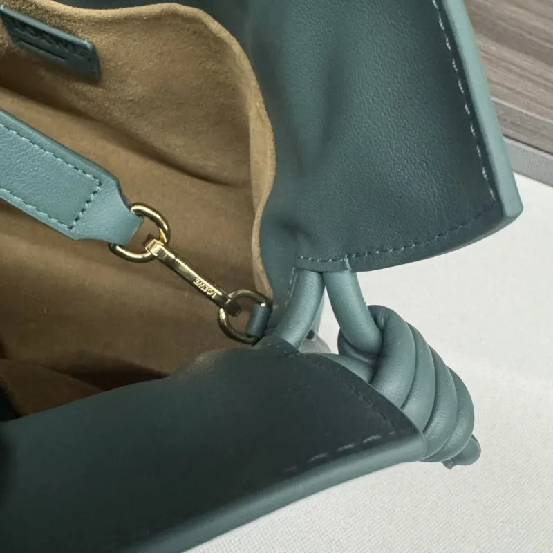 LOEWE Dark Green Leather Shoulder Bag - Image 7